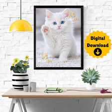 Carino gattino bianco arte - , da