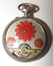Orologio Hebdomas da tasca funzionante quadrante cartouche rosso molto raro red