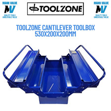 Cassetta degli attrezzi a sbalzo 21" 530 mm metallo 5 vassoi portaoggetti blu resistente 