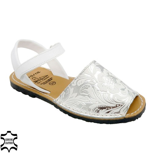 Sandali bambina argento pelle