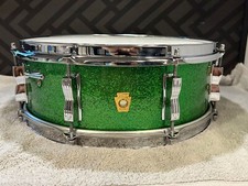 Tamburo rullante Ludwig Green Sparkle Jazz Festival anni 60 vintage - ottimo plus!