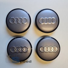 Copri mozzo AUDI antracite base plastica C26 65mm nero + lente adesiva 60mm all