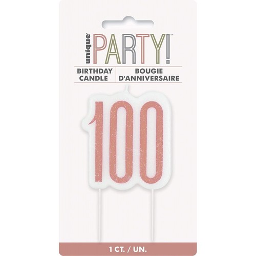 Candelina 100 oro rosa - "100",
