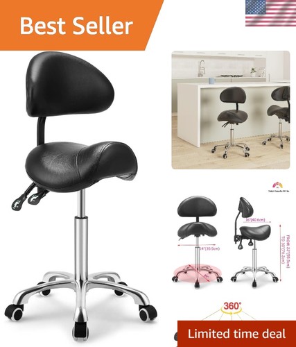 Saddle stool rolling swivel - stool,
