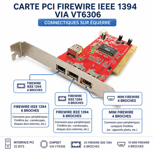 Scheda pci firewire ieee 1394 - pci,