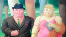 Stampa su pannello d'arredo cm 69 x 89 - BOTERO - LA COPPIA - 1999