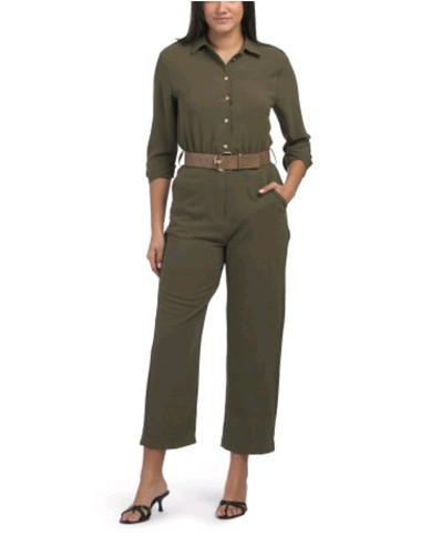 Zara green belted jumpsuit - zara,