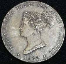 DUCATO DI PARMA - 5 LIRE 1832 - RICONIO - MARIA LUIGIA - PESANTE PATINA 