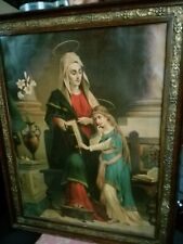 GRANDE OLEOGRAFIA DEI PRIMI DEL 900 "SANTA ANNA E L 'EDUCAZIONE DELLA VERGINE" 