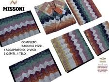 Set spugne MISSONI completo bagno 6 pezzi accappatoio asciugamani e telo