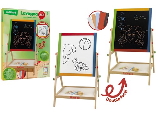 Sirwood lavagna legno 2in1 - lavagna,