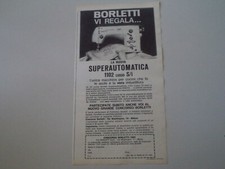 advertising Pubblicità 1965 MACCHINA PER CUCIRE BORLETTI SUPERAUTOMATICA 1102