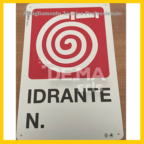 Cartello targa idrante 20x30 - cartello,