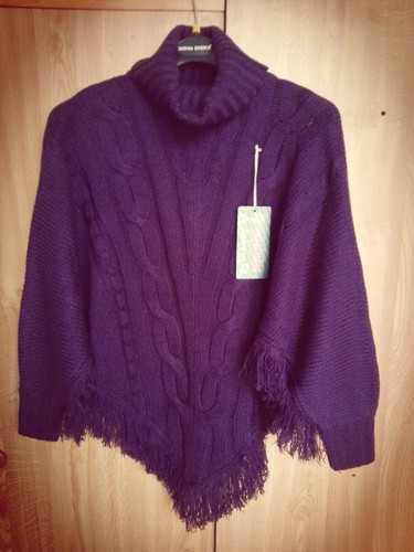 Poncho lana viola - miss, azzurra