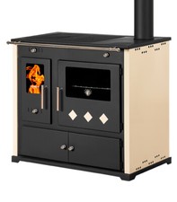 Practik Lux Eco Ivory 9,5 kW | Cucina legna con forno e top in ghisa A+