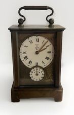 Antico orologio da viaggio sveglia da tavolo in ottone firmato DRESDEN 1903