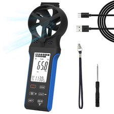 HoldPeak Misuratore CFM Anemometro HVAC Misuratore di velocità del vento portatile Velocità del flusso d'aria