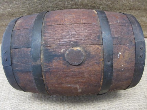 Vintage wood iron barrel - wood,