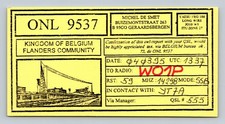 Radioamatore QSL ONL9537 Belgio 1995 Yaesu FRG 100 filo lungo