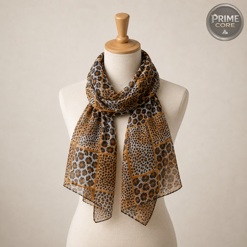 Foulard leopardo print cuadros