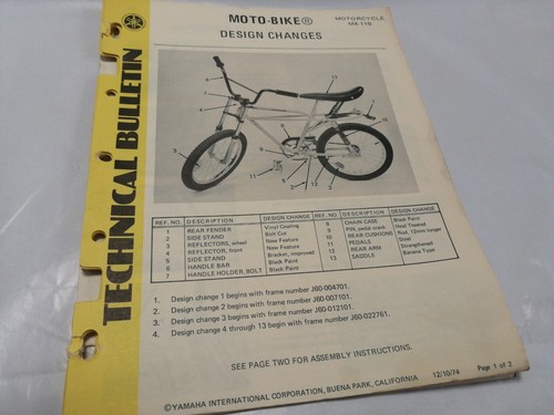 1974 yamaha motorbike - yamaha,