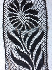 PIZZO_MERLETTO_GIRASOLI_NERO_RIMANENZE DI MERCERIA_BIANCHERIA INTIMA FEMMINILE_