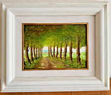 Luciano Torsi - 20x15 olio su Tela “ Bosco“ con cornice bianca