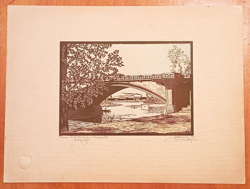 Xilografia torino 1929 ponte - 1929,