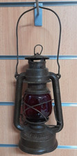 ANTICA LANTERNA LAMPADA A PETROLIO  VETRO ROSSO - MADE IN GERMANY