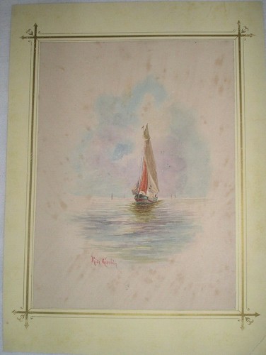 Aquarelle xixème marine - xixème,