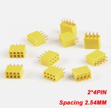 Connettore 2x4Pin PCB Femmina Pin Testata Presa Doppia Fila 2,54mm 0,1" Verticale