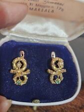 Orecchini Antichi Monachella  Oro Etrusco  9Kt Perlina Cristallo  Con Scatolina