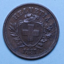 SVIZZERA RAPPEN 1887 B SPL