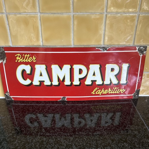 Campari enamel metal sign - /,