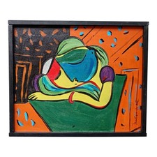*HH* Pablo Picasso Dipinto Su Tavola Ragazza Che Dorme Quadro Boutique De Arte