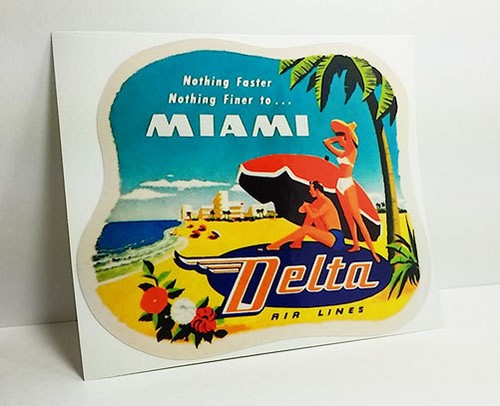 Adesivo delta airlines miami - adesivo,