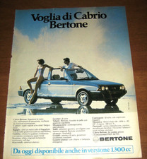PUBBLICITA AUTOMOBILE FIAT RITMO CABRIO BERTONE vintage Pubblicità advertising