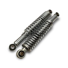 COPPIA AMMORTIZZATORI CROMATI CICLOMOTORE MOTO EPOCA  260 MM REGOLABILI