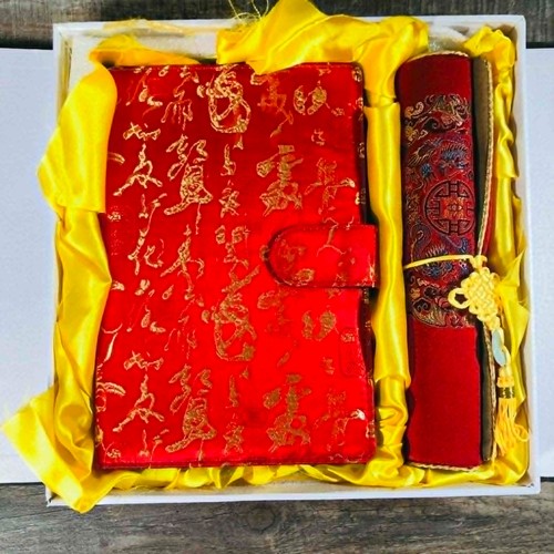 Set regalo broccato seta