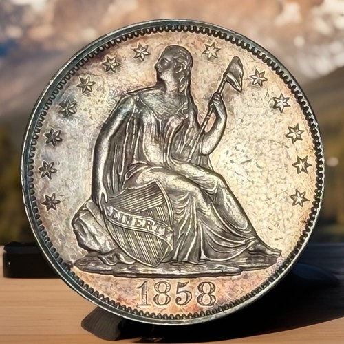 Mezzo dollaro 1858 seduto