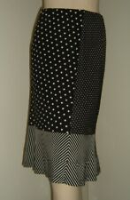 GONNA NERO FANTASIA RIGHE E POIS GODET TAGLIA 54 LEGGI LE MISURE TAGLIE FORTI