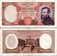 Italy 10,000 Lire 1968 Pick #