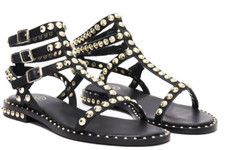Ash - PLAY BLACK/GOLD - Sandalo basso con borchie