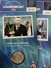 MILAN MEDAGLIE MEMORABILI GAZZETTA SPORT . N. 8 COPPA ITALIA . 5 VOLTE VINCITORI