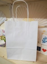 25 BUSTE BIANCHE WEDDING BAGS IN CARTA MANICO CORDINO 18x8x24 + OMAGGIO