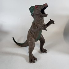 Modellino dinosauro imperiale vintage Dilophosaurus mostro di gomma cavo giocattolo 8 pollici
