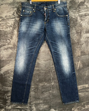 Jeans Dsquared² slim fit uomo W33 L33 blu made in Italy S71LA0428 denim invecchiato