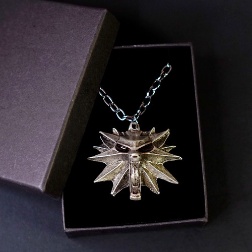 The witcher wolf medallion - witcher,