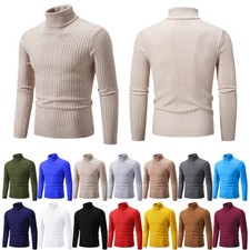 Maglione girocollo uomo maglione collo alto autunno maglia felpa manica lunga