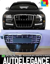0598 GRIGLIA ANTERIORE NERA AUDI A6 4F 2004-2011 AVANT BERLINA CALANDRA LOOK S6